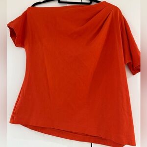 Aritzia Vibrant Red Asymmetrical Tee